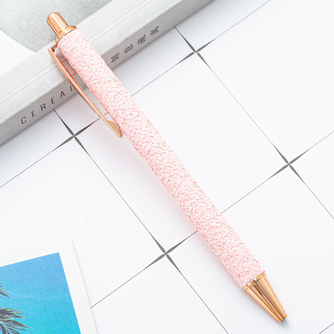 Presione bolígrafo de flor al por mayor de alto valor visual de textura esmerilada presione bolígrafo de regalo creativo bolígrafo de estudiante