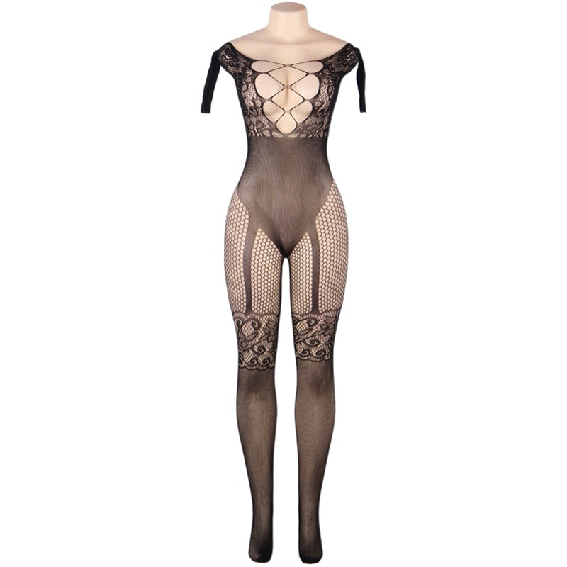 Exportación europea y americana, ropa íntima sexy de gran tamaño, medias de rejilla de una pieza, Amazon AliExpress desea suministro al por mayor de productos calientes