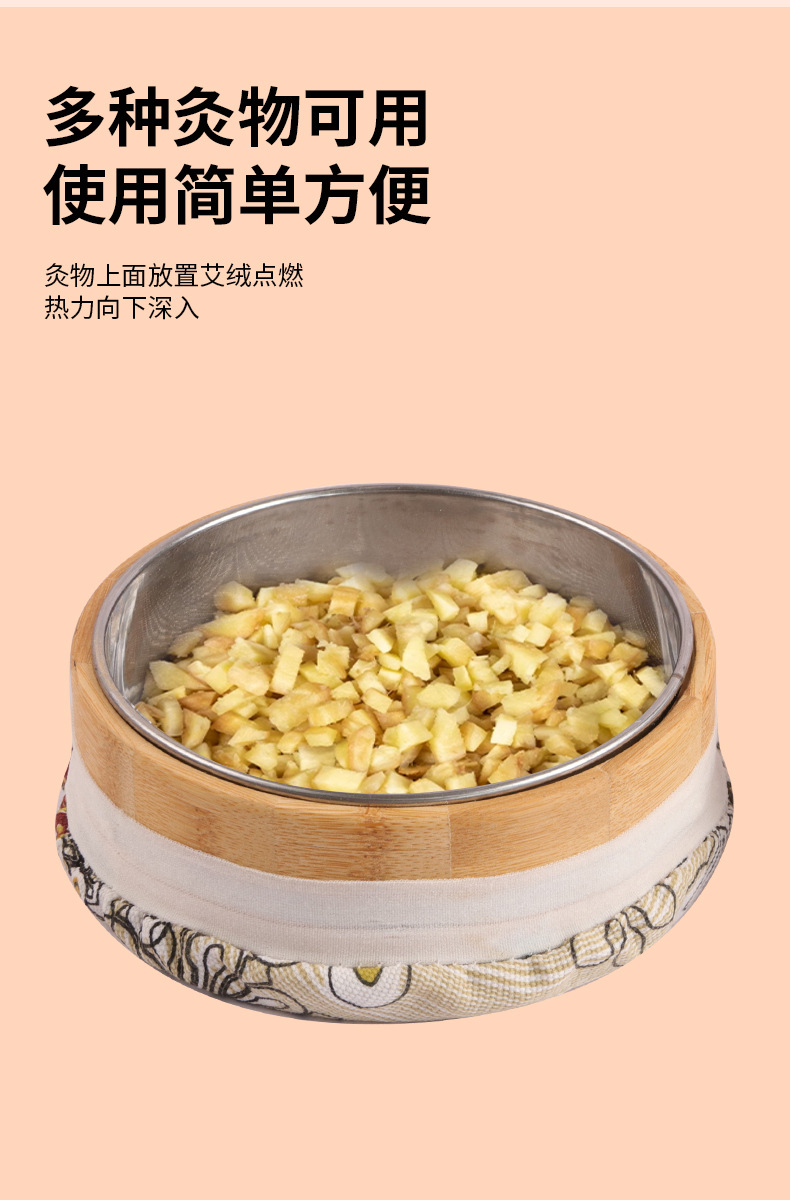 Bamboo Moxibustion Box Ge Jiu Bao with Lid and 500g Moxa Wool for Home Du Mai and Navel Warming Therapy key features