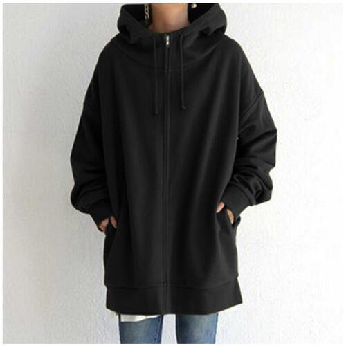 2025 Amazon foreign trade autumn and winter new style personalized street sweater zipper hooded long velvet sweater Europe and America
