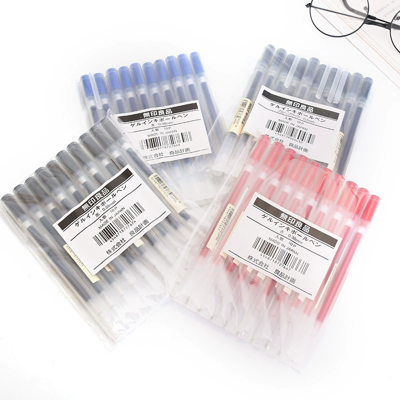 Muji, классическая канцелярия, шариковая ручка rollerball, гель, чернила для учащихся начальной школы, 0.38/0.5мм