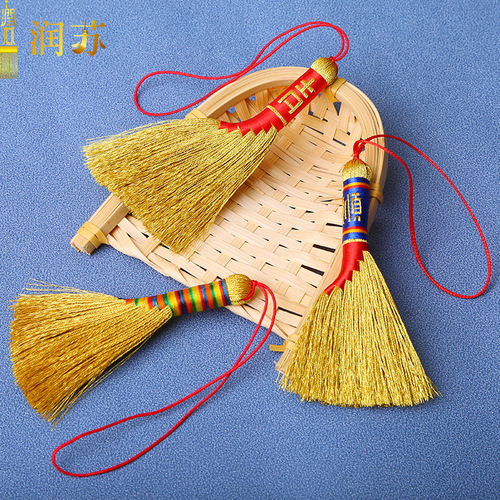 Gold wire broom tassel tassel sachet pendant home decoration clothing accessories DIY mobile phone case pendant