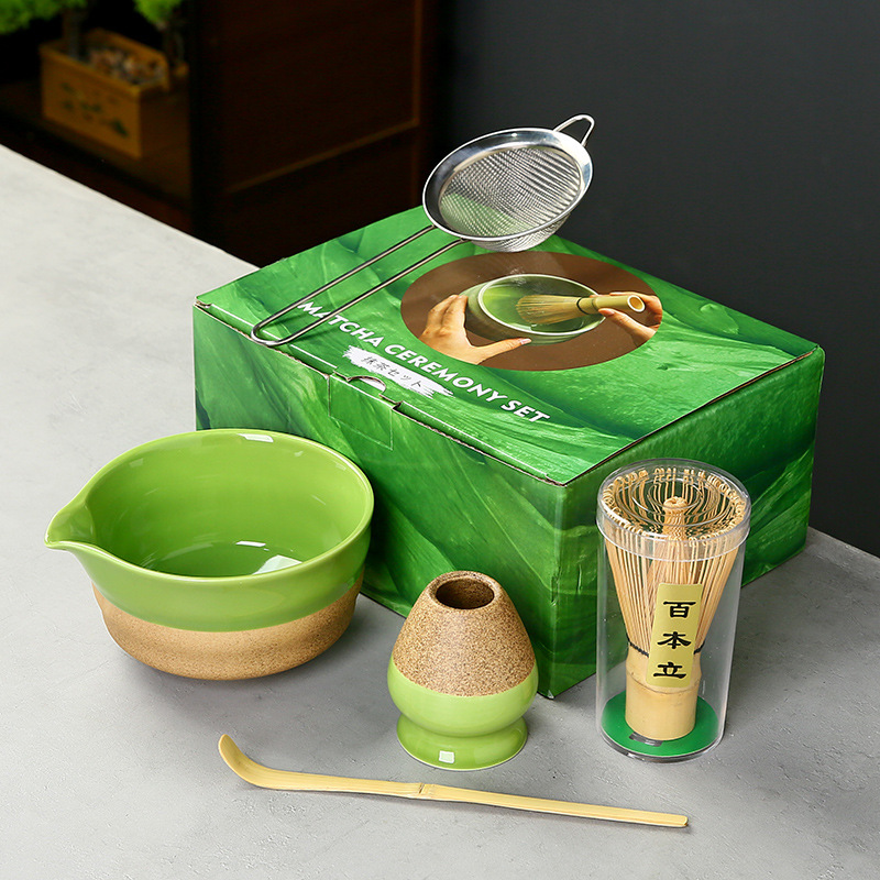 抹茶茶碗日本式抹茶宋代点茶道具陶磁器茶碗カップミキサー抹茶ブラシ茶コップセット|undefined