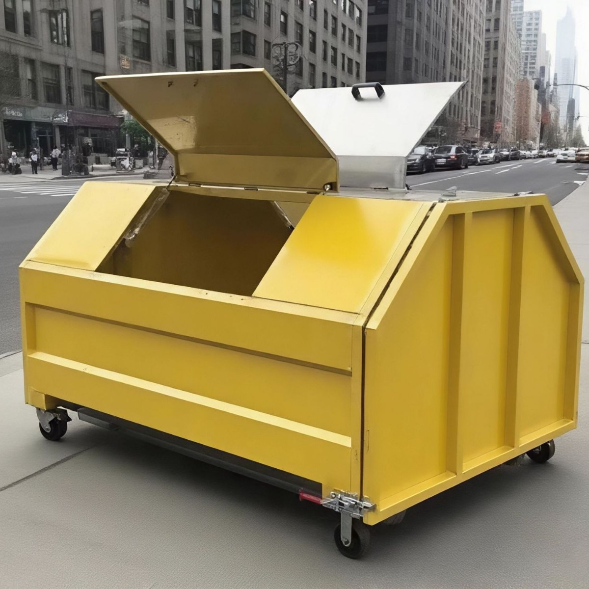 勾臂垃圾箱转运箱3立方大型户外可移动环卫箱钩臂式