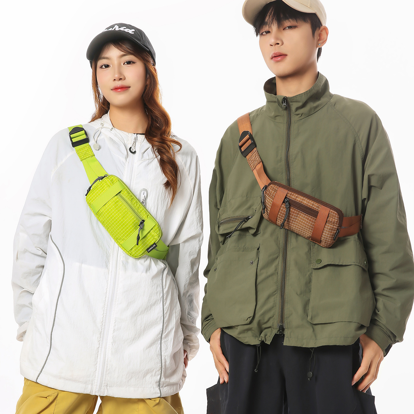 Mountain-Style Lightweight Sports Small Crossbody Bag, New Retro Trendy Couple's Chest Bag, Portable Storage for Hiking and Cycling, Waist Bag