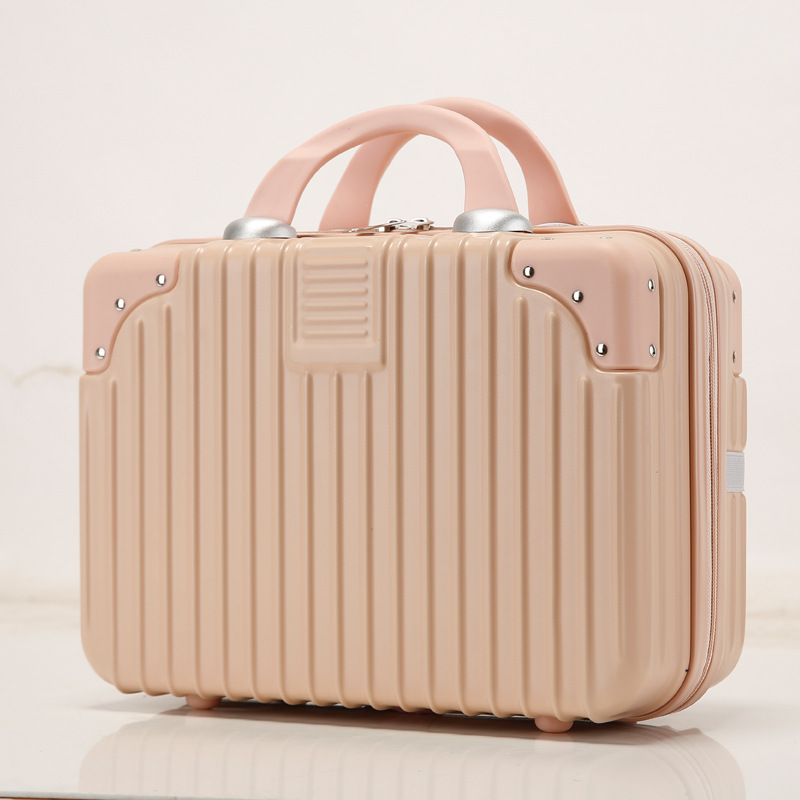 14 pulgadas de equipaje caso cosmético de las mujeres nueva bolsa de viaje en seco Mini caja de almacenamiento portátil caja de la madre y el niño fijo LOGO venta al por mayor