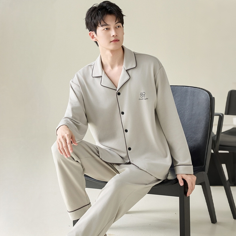 CNK24 더블 롱 살구 기하학 남성 가디건