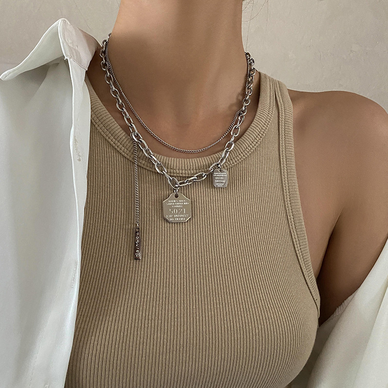 Fashion Heart Shape Titanium Steel Plating Necklace 1 Piece