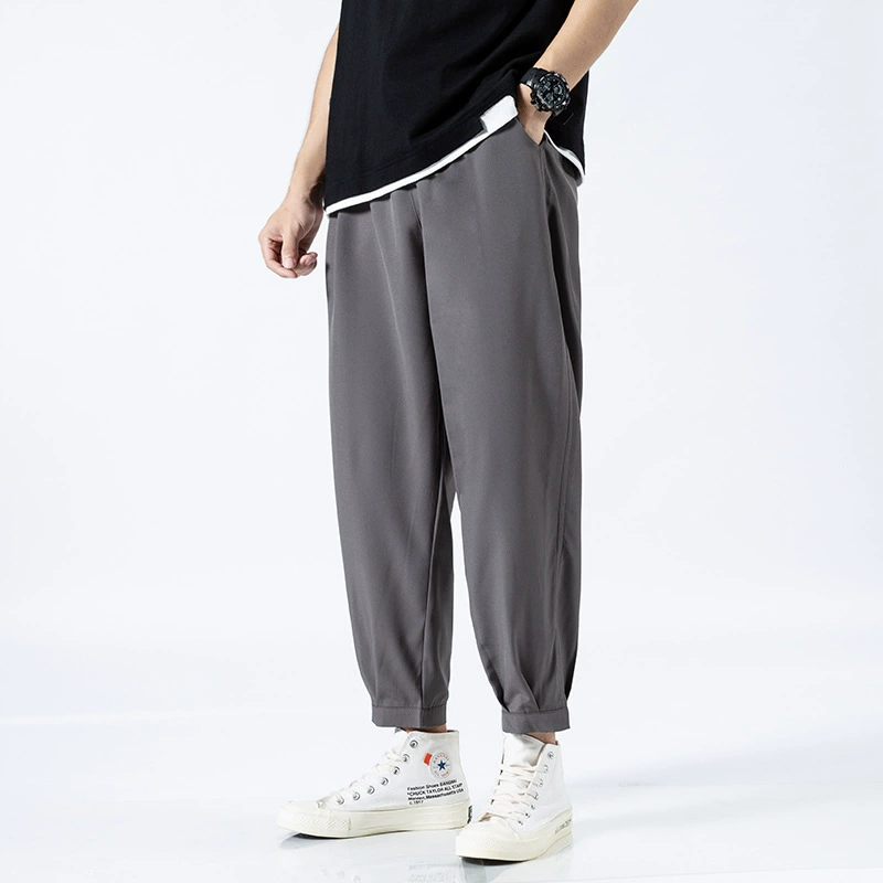Silk summer thin trend trousers, loose fit, oversize