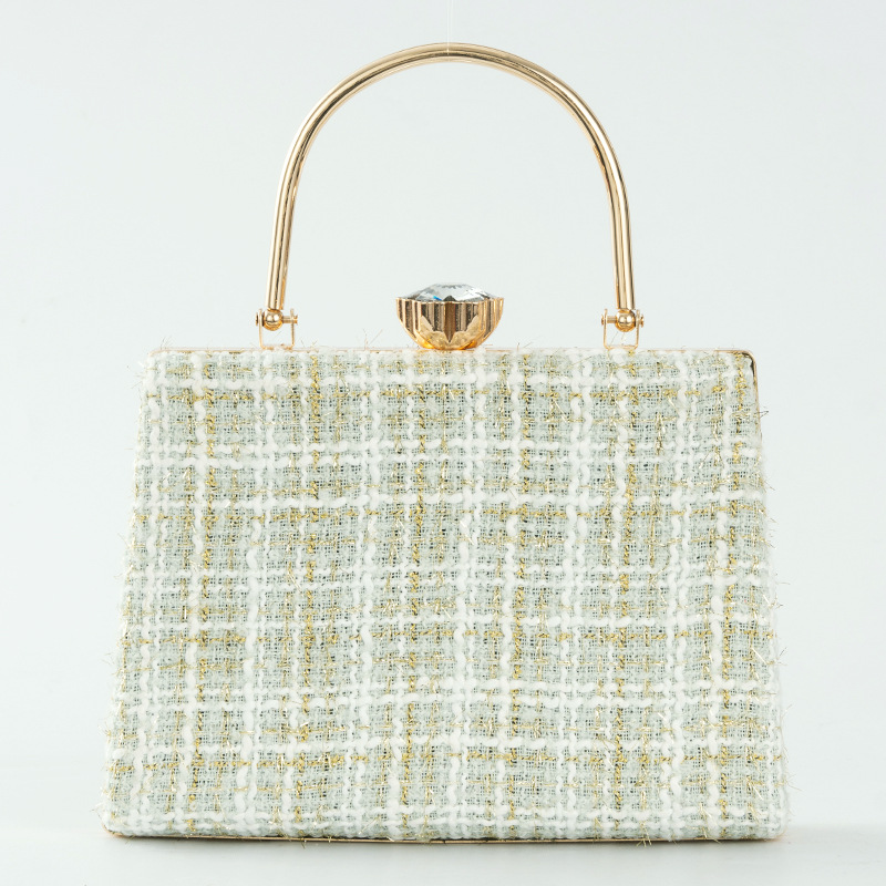 Transfronterizo nuevo invierno estilo Chanel bolso de noche de gama alta moda todo fósforo bolso de lana bolso del banquete para las mujeres