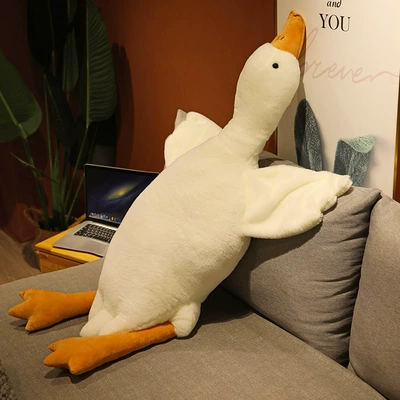 Cross-border simulation big white goose doll Big Goose plush toy children's comfort Big Goose Pillow animal doll wholesale (Oyuncaq yastıqlar) - white-50cm03kg