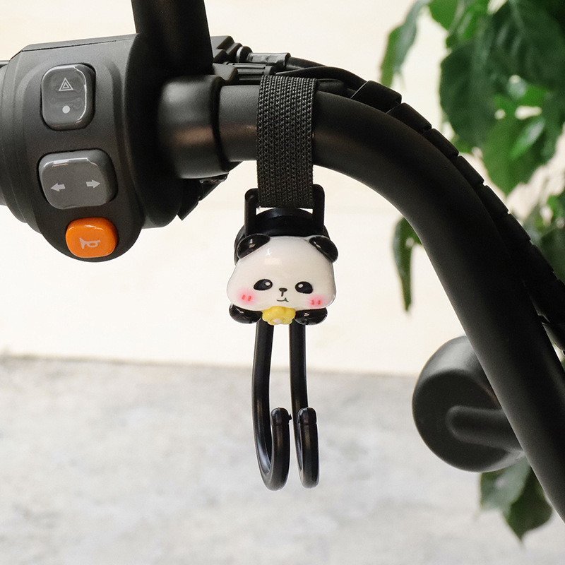 Gancho para coche eléctrico Gancho para colgar para motocicleta de carga universal delantero Gancho para llevar lindo panda