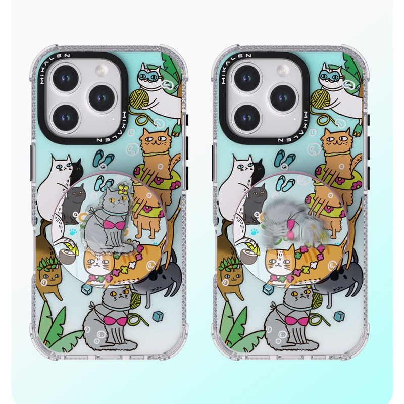 Mikalen は Apple 16promax アニマルパーティー斑点のある犬ガーランド猫磁気エアバッグ回転スタンドに適しています|undefined