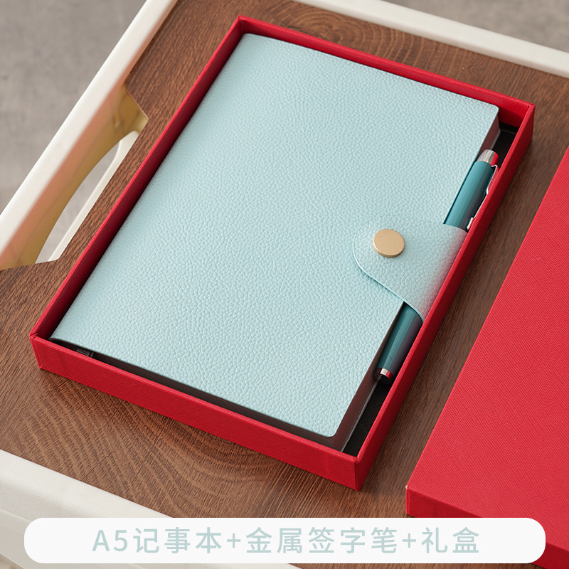 可拍软皮a5商务记事本本子搭扣书签日记本高颜值笔记本套装定制|undefined