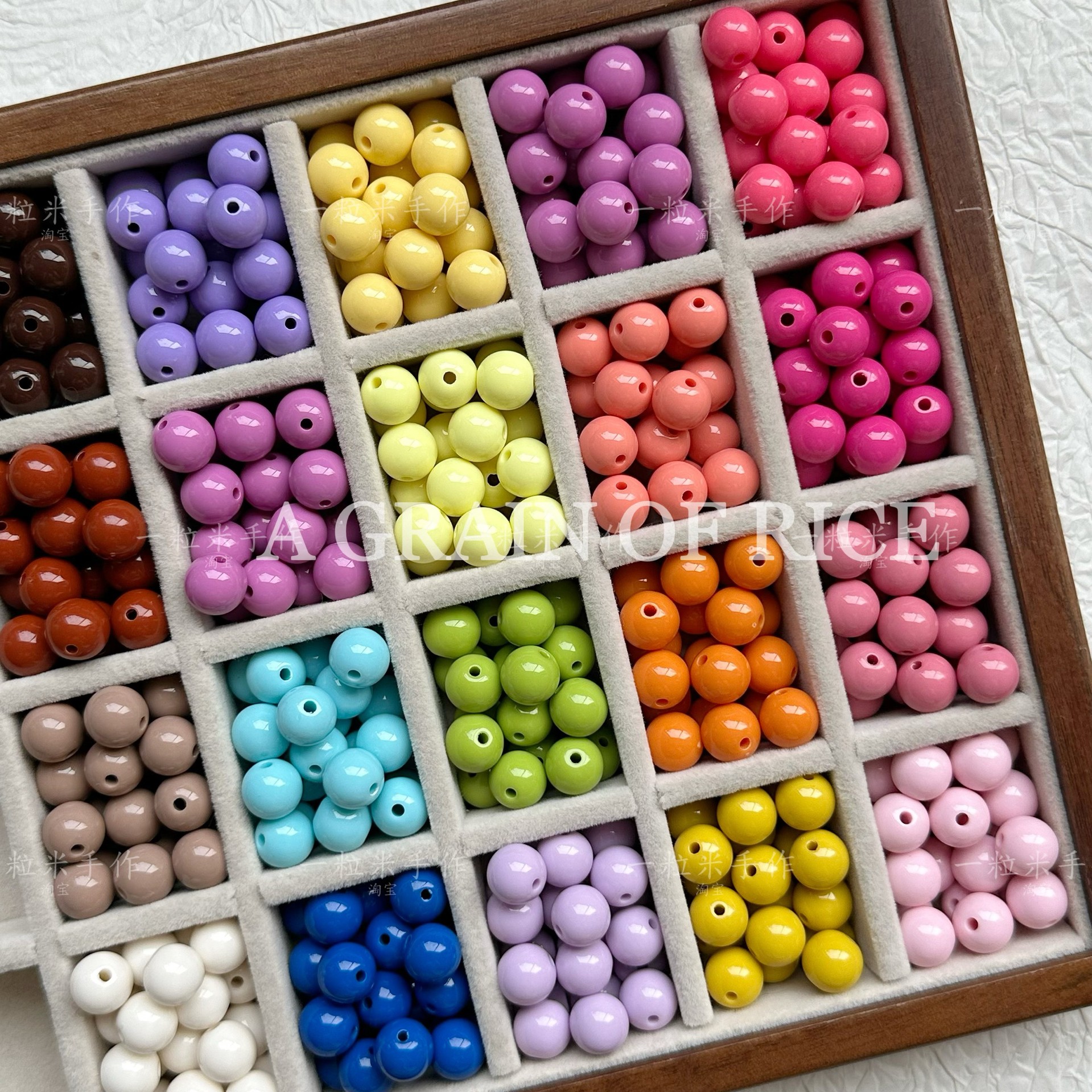 彩色巧克力球10mm圆珠亚克力散珠项链手机链手工diy串珠材料
