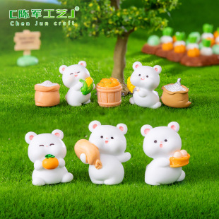 Micro landscape creative cute harvest bear doll Moss vegetable gardening DIY decoration accessories desktop small ornaments