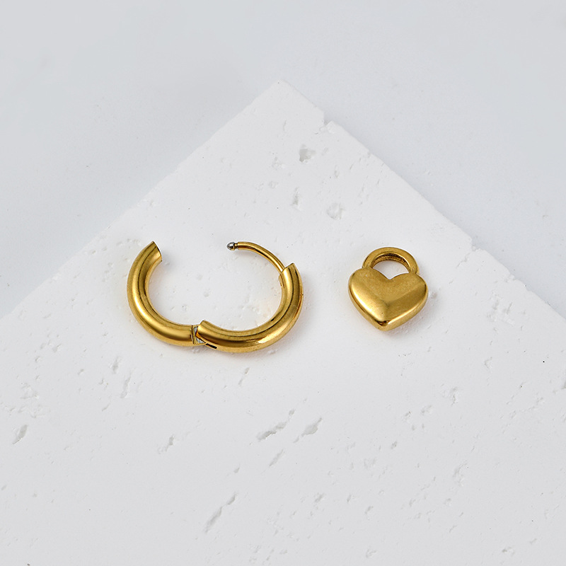 Fashion Heart Shape Stainless Steel Drop Earrings 1 Piece