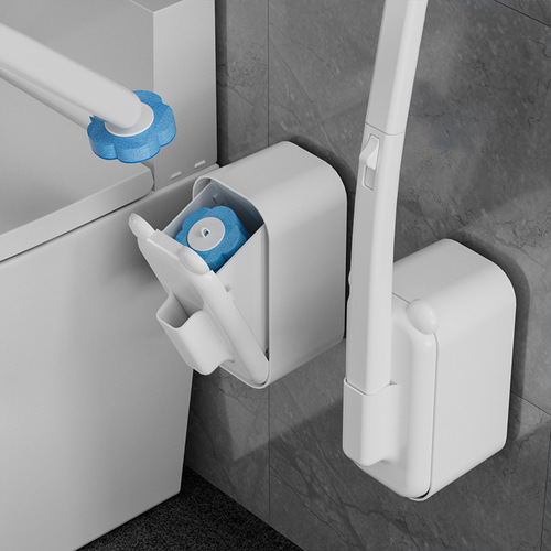 Wall-mounted disposable toilet brush household no-blind-spot toilet brush bathroom cat-ear toilet brush toilet magic tool
