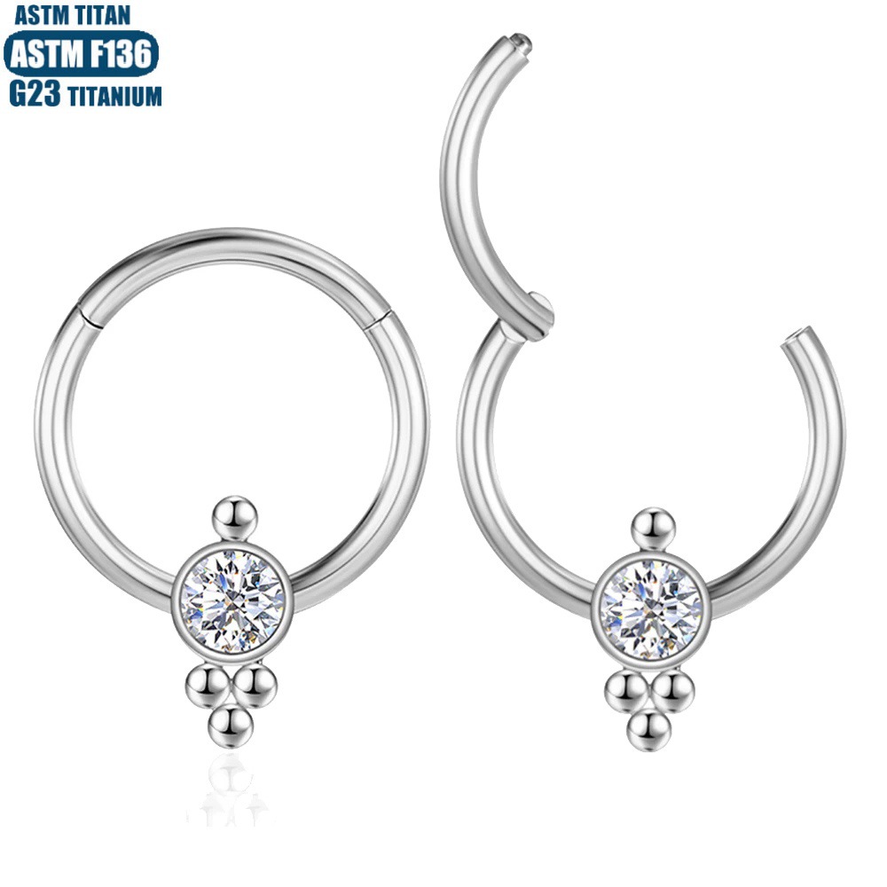 Pointed labret stud close-up product detail