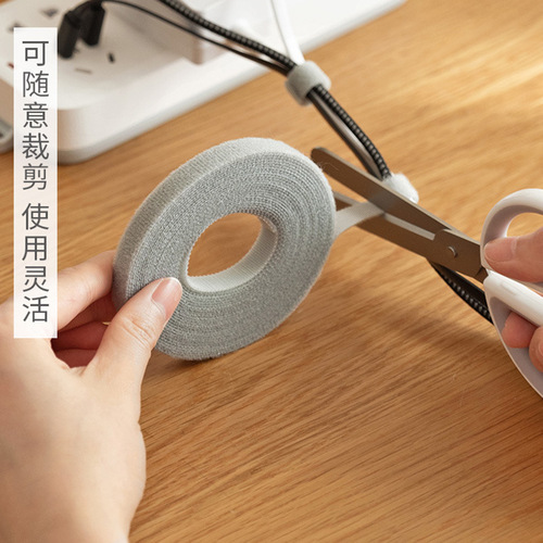 Cable organizer self-adhesive Velcro wholesale hand-tear point-breaking punch-free charging cable headphone cable fixed magic tie