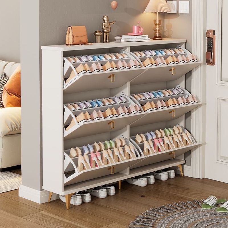 Cream Style Ultra-Thin Shoe Cabinet Home Entrance Door Storage Entrance Cabinet Integrated Wall Corridor Balcony Foyer Shoe Rack