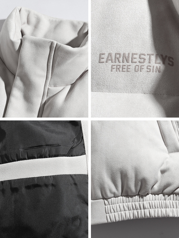 Nueva pareja marca de moda impresa suelta Abrigo acolchado de algodón abrigo de algodón acolchado abrigo de pan engrosado de gamuza para hombres y mujeres invierno