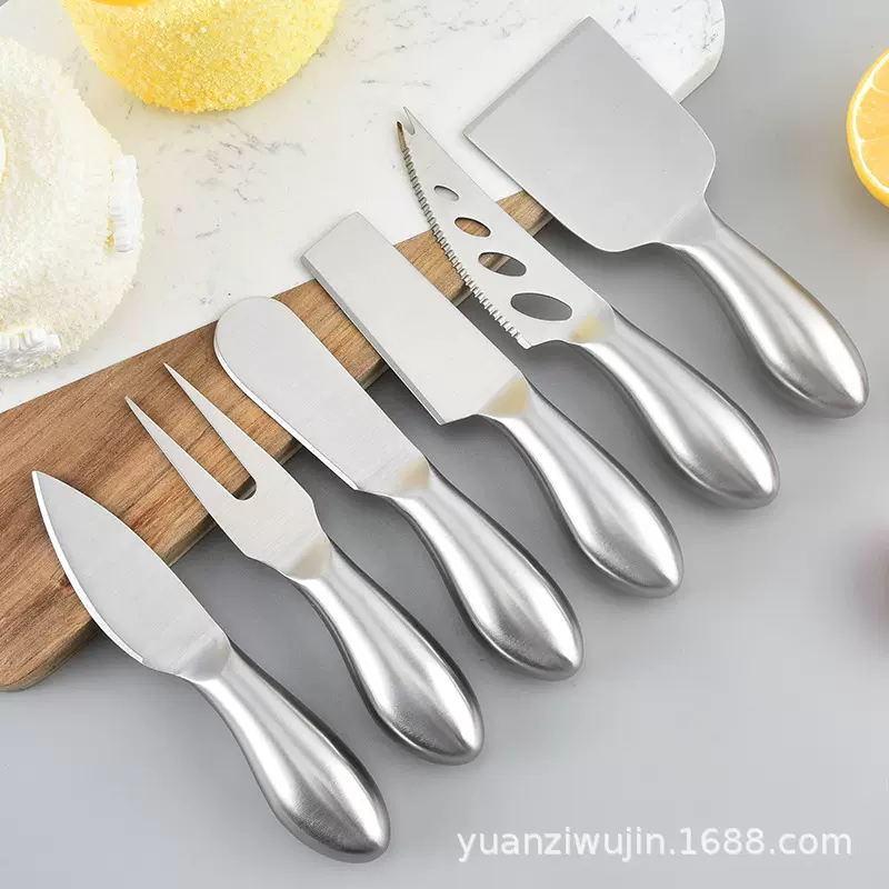厂家直供全不锈钢芝士刀套装空心柄奶酪刀叉子黄油刀西餐餐具烘焙