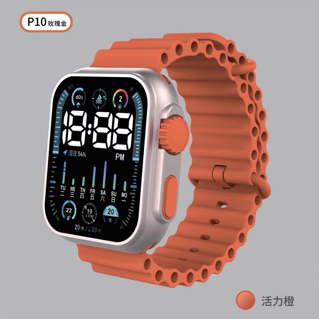 new led electronic watch p10 rose gold ocean with digital sports student children led electronic watch