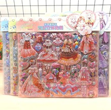 儿童换装贴纸国潮古风公主换衣泡泡贴双层立体女孩装扮贴纸批发