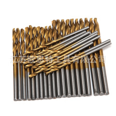 Set of 50 pieces Titanium Coated Spiral Drill Bits for High-Speed Steel Wood Drilling, Wholesale Tool, Straight Shank Woodworking Drill Bits