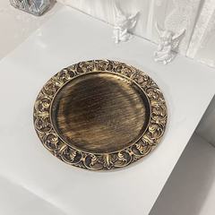 Foreign trade transparent wedding hotel party spray paint craft decorative plastic deep fruit plate golden shiny large bowl