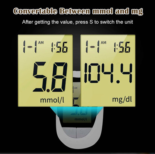 Blood glucose tester export home English foreign trade large screen intelligent code-free blood glucose meter with test strips and test paper blood glucose meter