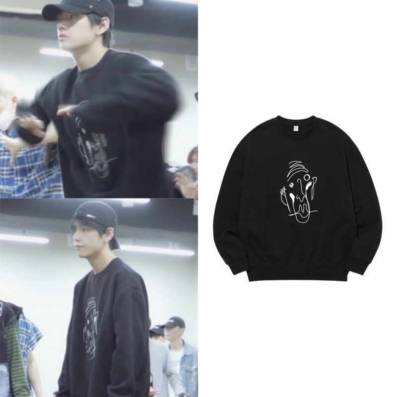 Bullet-proof Youth League Jin Taiheng same style bathroom clothes loose round neck pullover casual fleece-lined thin spring and autumn winter men and women
