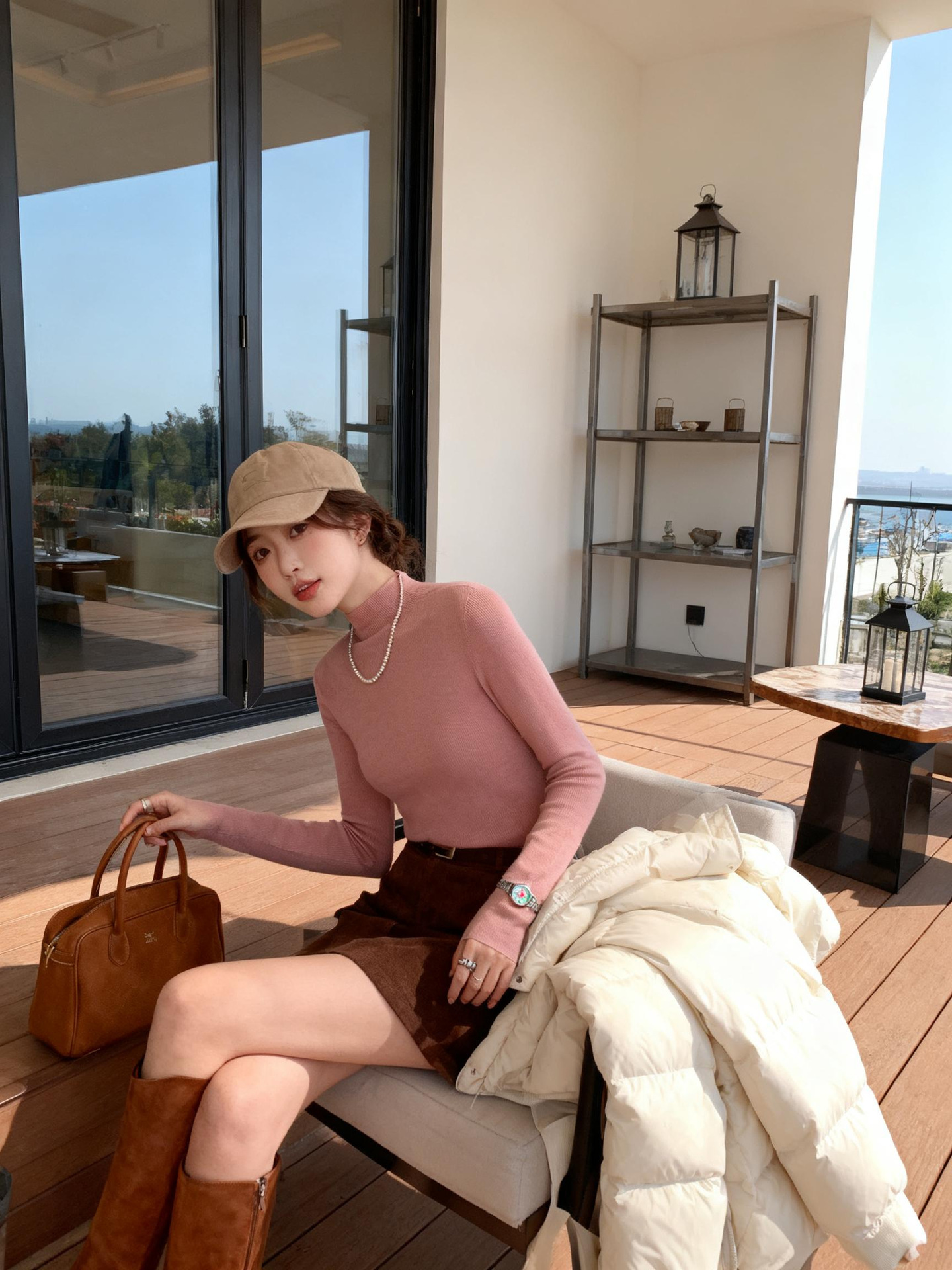 西柚粉（半高领）