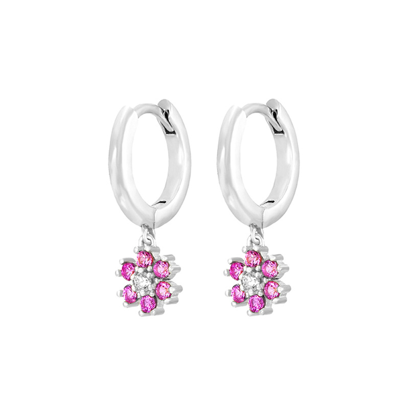 3g Weight Copper Ear Needle Material Zircon Inlay Material Drop Earrings Classification 1 Pair Quantity Holiday, Daily Occasion Copper Material Flower Pattern Women's Gender Inlay Design Simple Style, Classic Style Style 1 Pair Simple Style Classic Style Flower Inlay Copper Zircon Drop Earrings 11