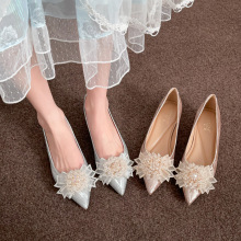 3383-3法式婚鞋新娘鞋2025新款秀禾婚纱两穿细跟礼服高跟鞋单鞋女