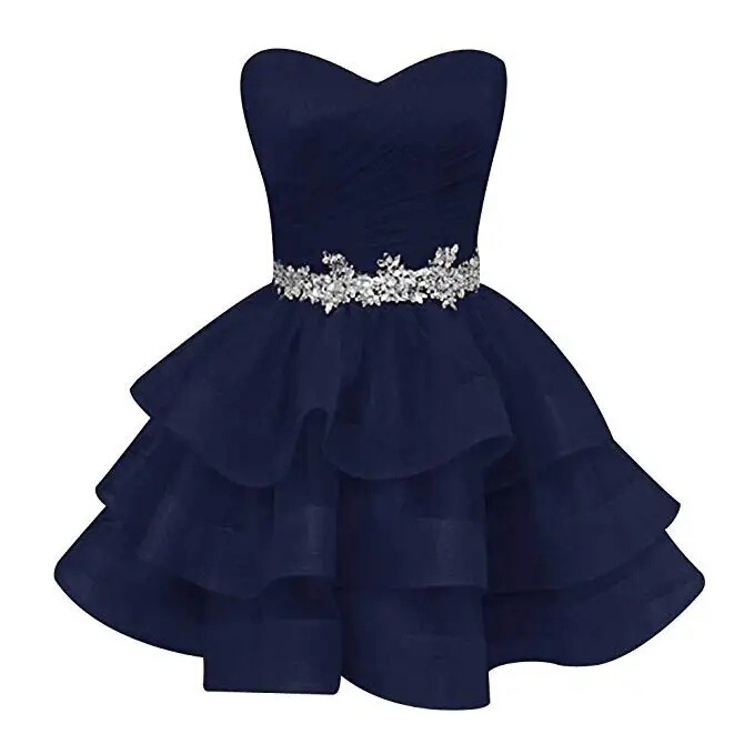 Short Homecoming Dresses Tulle Crystals Shiny Ruffles Graduation Ceremony Formal Dress Princess Party Gowns
