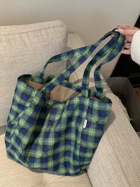 【Dark Green】#Korean plaid bag