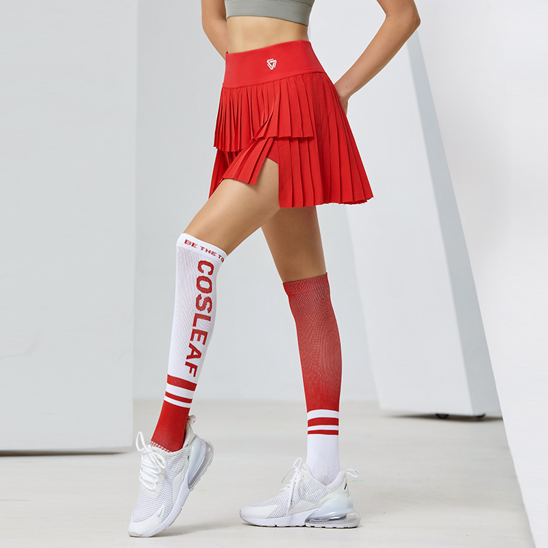 Falsa falda deportiva corta de dos piezas running falda de mitad de verano para mujeres secado rápido blindaje de pantalón de tenis anti-luz transpirable