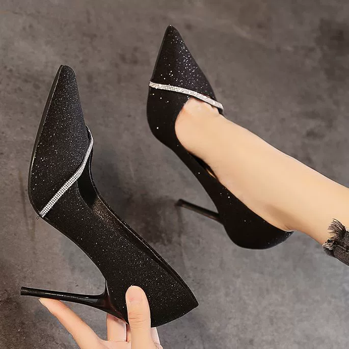 2023 летние новые туфли на каблуках 10cm с острыми каблуками