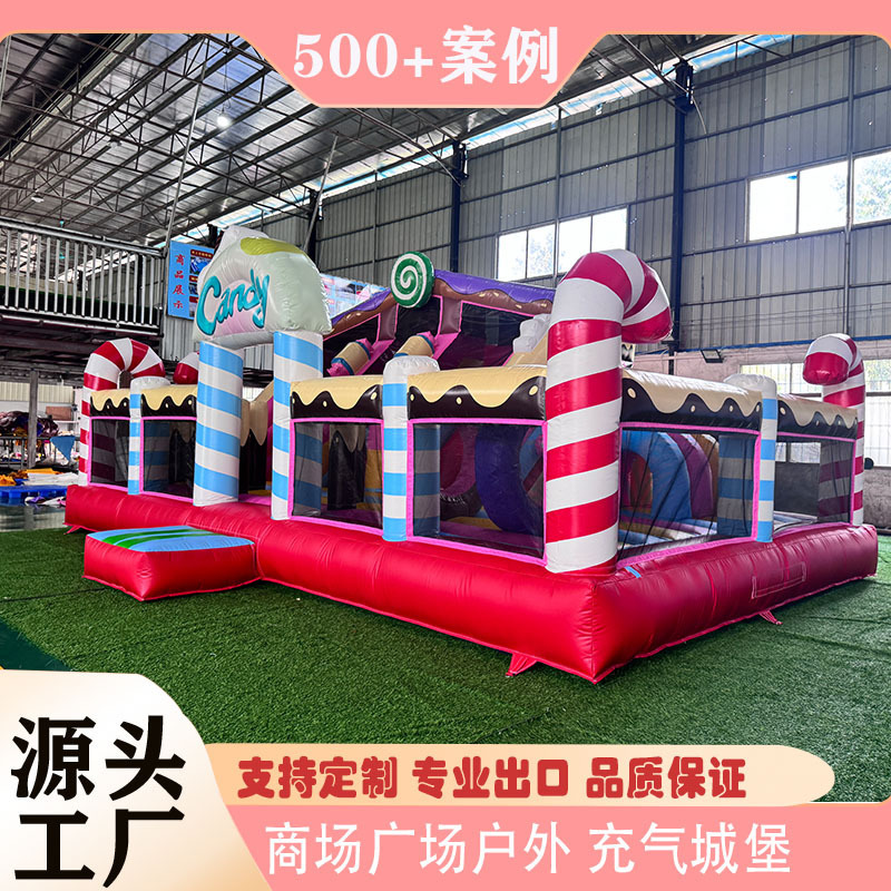 Outdoor Small Inflatable Castle Amusement Equipment for Children, Suitable for Parks, Shopping Malls, and Public Squares, with Slides and Trampolines