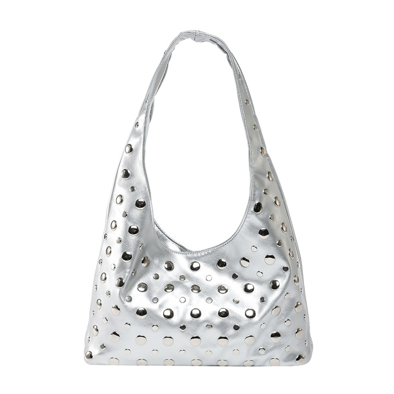 Bolso de axila de textura transfronteriza 2025 primavera y verano nuevo bolso femenino bolso de niña caliente dulce y fresco bolso de hombro con remache gypsophila