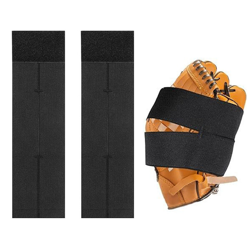 Suministro transfronterizo de guantes de béisbol negro correa de velcro elástico correa elástica agujero abierto guantes envueltos béisbol