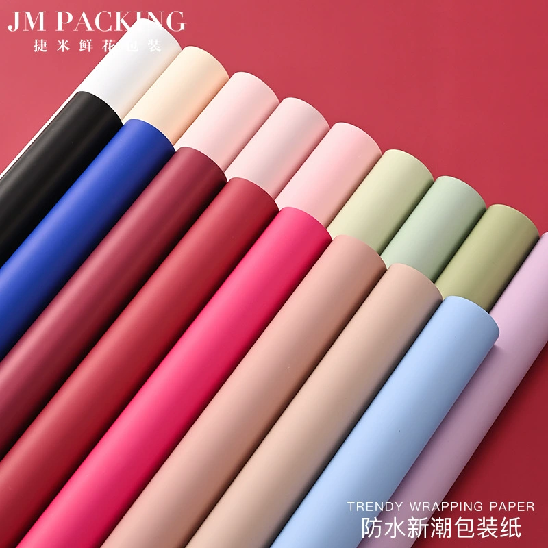 Цветочные упаковочные материалы для флористов, водонепроницаемая цветочная бумага, плотная (7,5S) однотонная модная упаковочная бумага для букетов в стиле допамин.