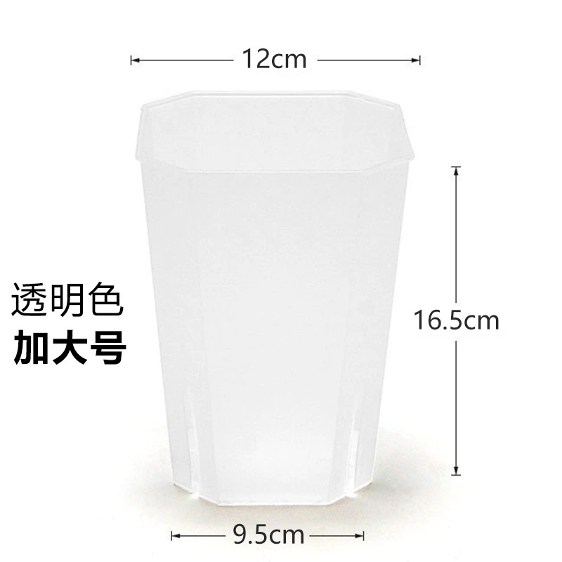Diamond octagonal square pot transparent black and white flower pot to observe plant growth new material succulent jade dew twelve rolls flower pot