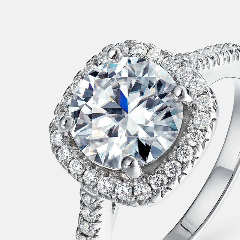 Bolso cuadrado clásico de recolección de calor transfronterizo Moissanita anillo S925 plata de ley pareja de lujo propuesta anillo de boda moda de lujo ligero