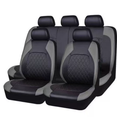 to Europe and America, Seat cushion, seat cover - quilted-black-and-gray-five-seater-nine-piece-set