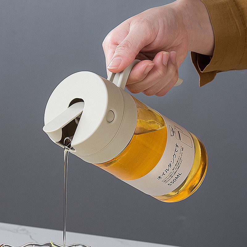 Olla de aceite de apertura y cierre automático transfronteriza, cocina doméstica, botella de olla de aceite de vidrio de gran capacidad, botella de vinagre de salsa de soja a prueba de fugas de aceite