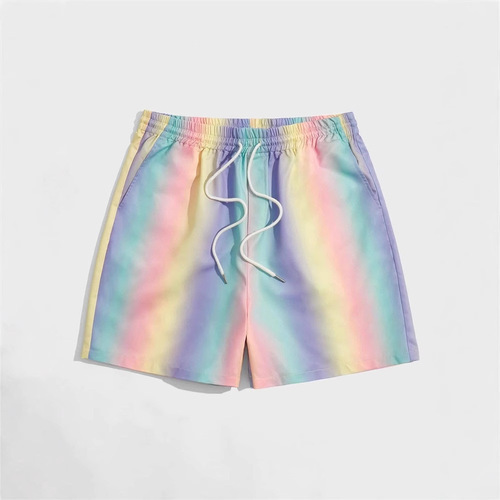 Summer Basic Casual Men's Simple Multicolor Leisure Hawaiian Beach Pants