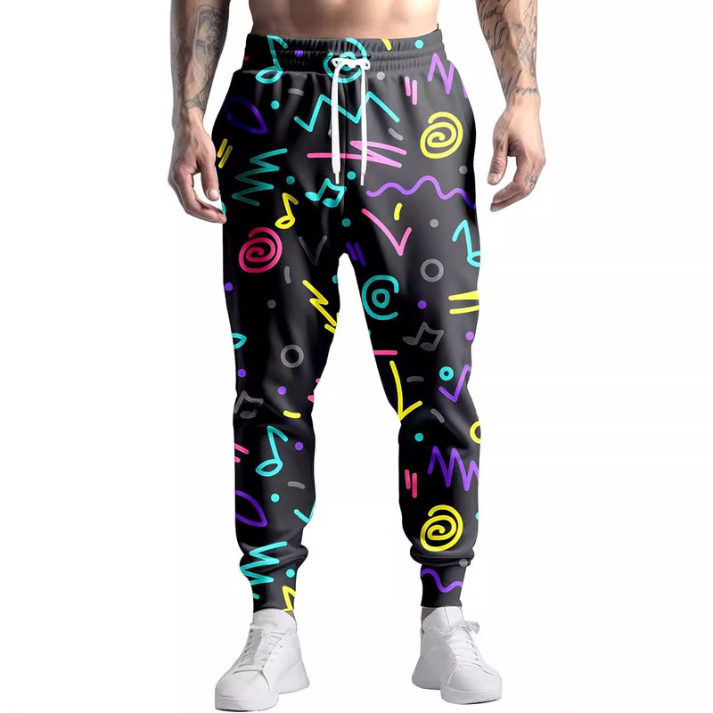 VVGETE 80 s Men's Clothing Jogging Pants, Casual Pants with Drawstring, 90 s Men's Clothing